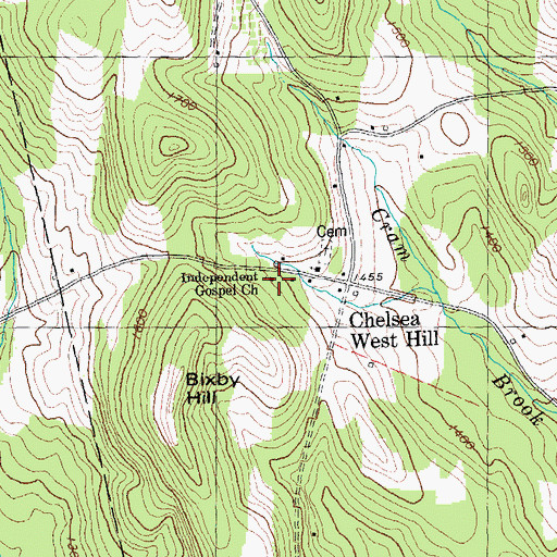 Topographic Map of Independent Gospel Church, VT