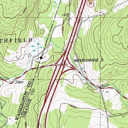 Topographic Map of Interchange 5, VT