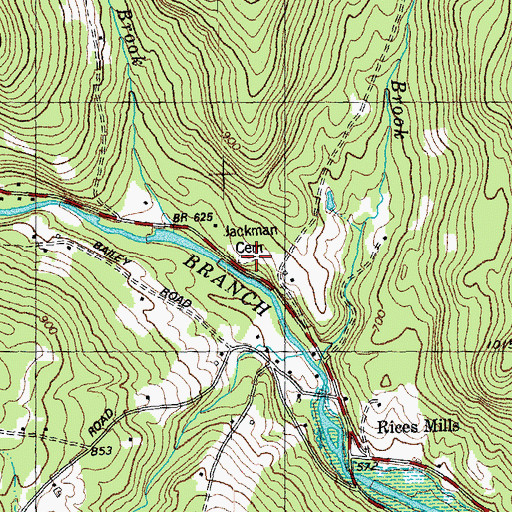 Topographic Map of Jackman Cemetery, VT