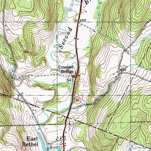 Topographic Map of Kingsbury Covered Bridge, VT