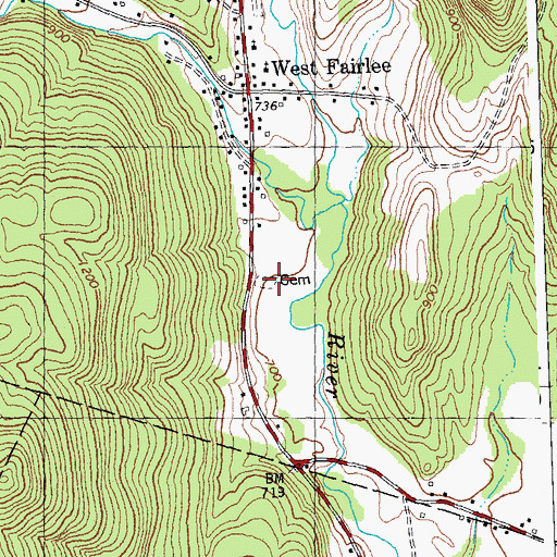 Topographic Map of Krook Meadow Cemetery, VT