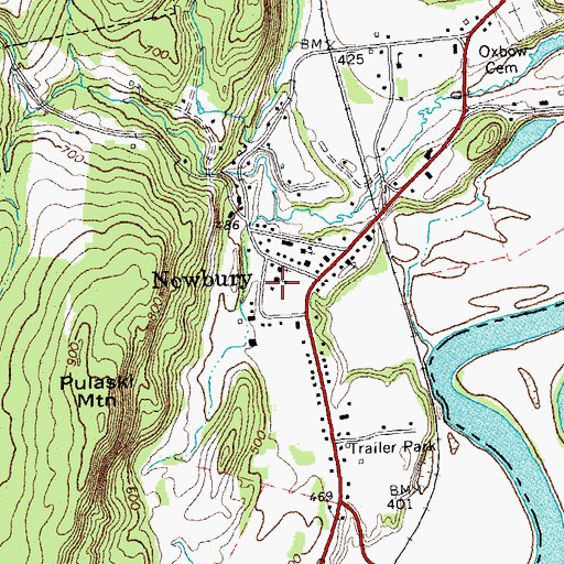 Topographic Map of Newbury Elementary School, VT
