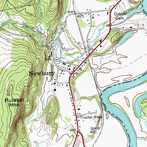 Topographic Map of Newbury Historic District, VT