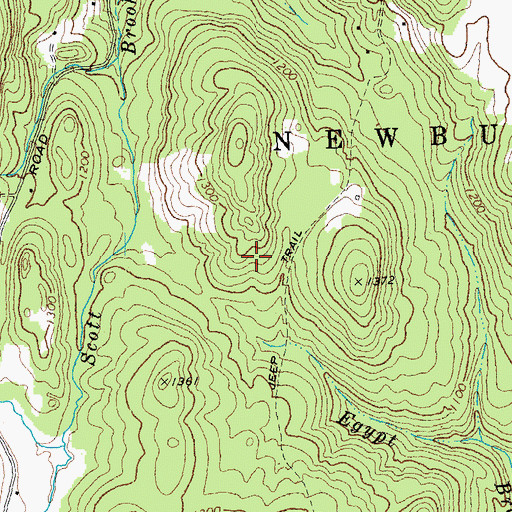 Topographic Map of Newbury Municipal Forest, VT