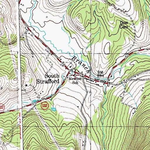 Topographic Map of Newton Elementary School, VT
