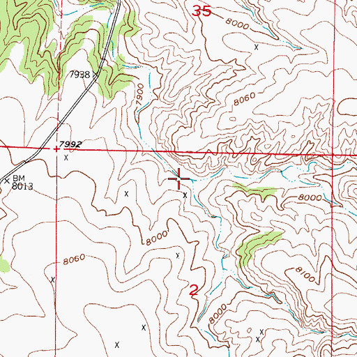 Topographic Map of Carolina Gulch, CO