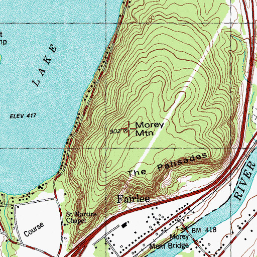 Topographic Map of Morey Mountain, VT