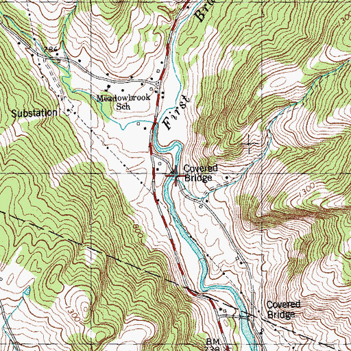 Topographic Map of Moxley Covered Bridge, VT