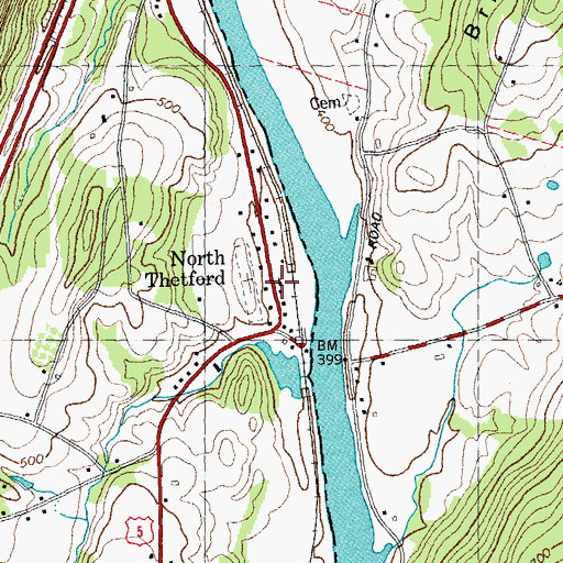 Topographic Map of North Thetford Congregational Church, VT