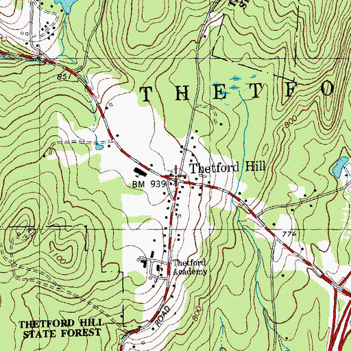 Topographic Map of Old Congregational Church, VT