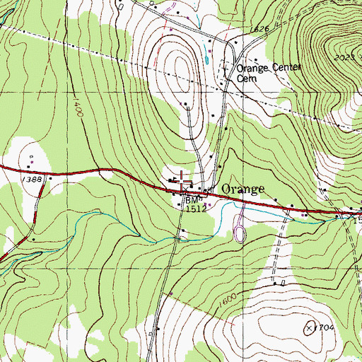 Topographic Map of Orange Center School, VT