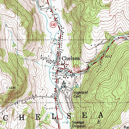 Topographic Map of Orange County Courthouse, VT