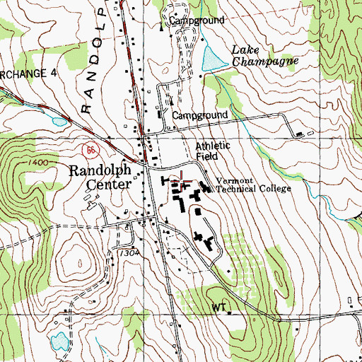 Topographic Map of Orange County Grammar School (historical), VT