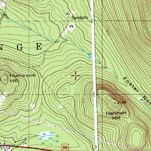 Topographic Map of Orange Town Forest, VT