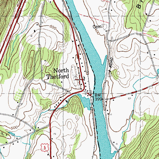 Topographic Map of Pleasant Ridge Cemetery, VT