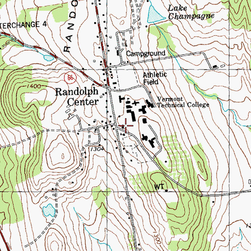 Topographic Map of Randolph Center Congregational Church, VT