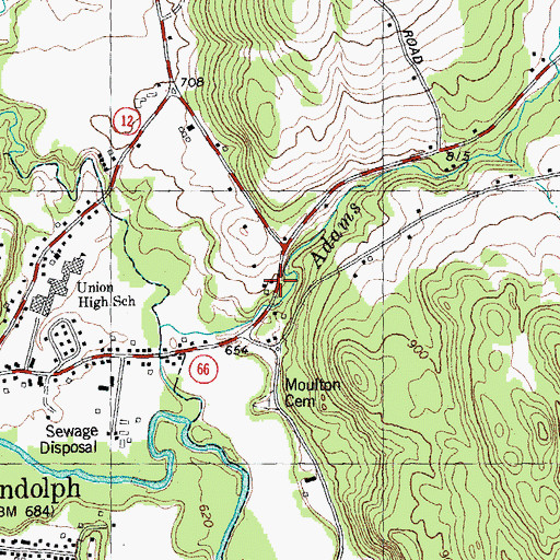 Topographic Map of Randolph Chamber of Commerce, VT