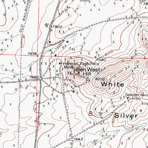 Topographic Map of Ben West Hill, CO