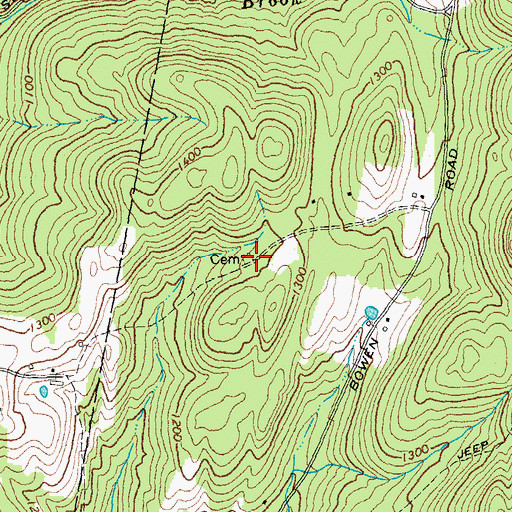 Topographic Map of Renfrow - Heath Cemetery, VT
