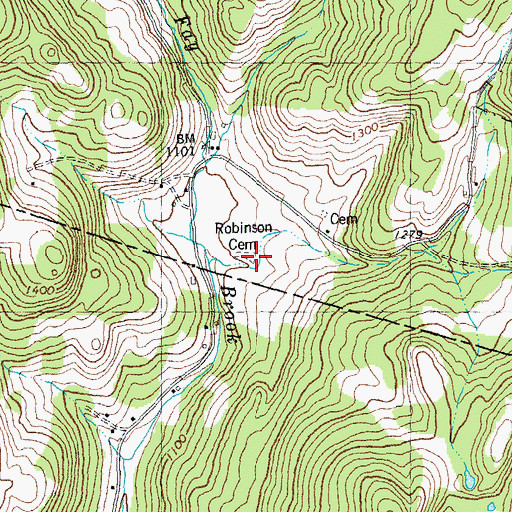 Topographic Map of Robinson Cemetery, VT