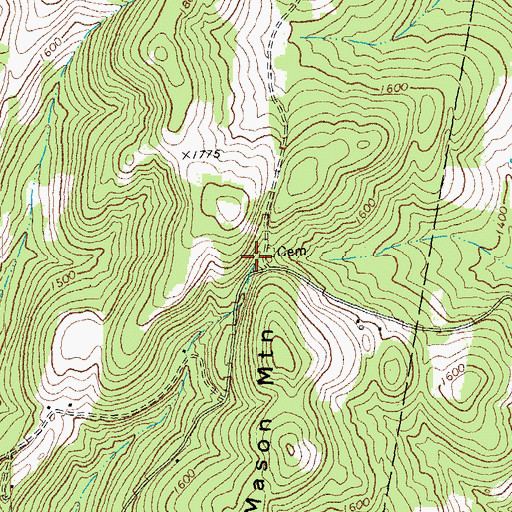 Topographic Map of Round Top Cemetery, VT