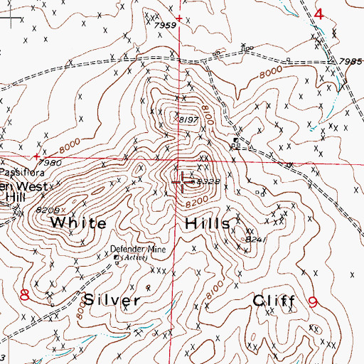 Topographic Map of White Hills, CO