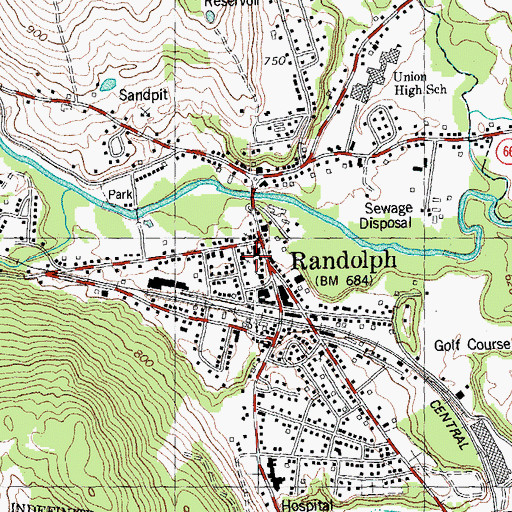 Topographic Map of Saint Johns Episcopal Church, VT