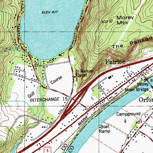 Topographic Map of Saint Martins Chapel, VT