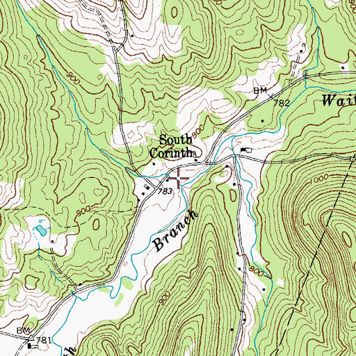 Topographic Map of South Corinth School (historical), VT