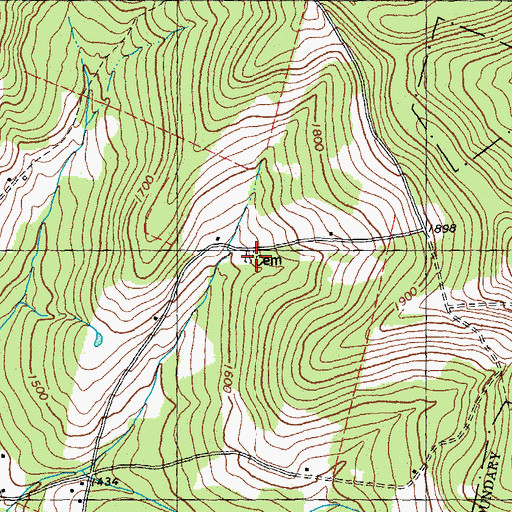 Topographic Map of South Washington Cemetery, VT