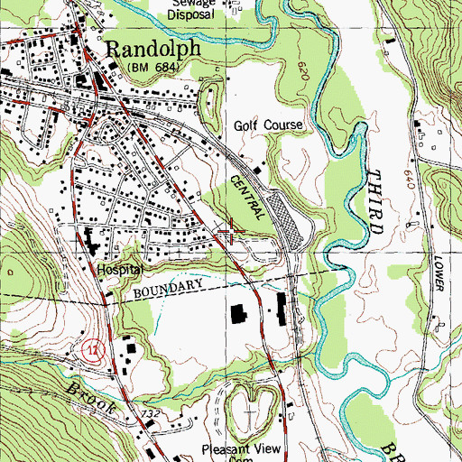 Topographic Map of Southview Cemetery, VT
