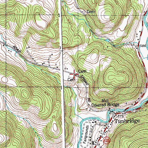 Topographic Map of Spring Road Cemetery, VT
