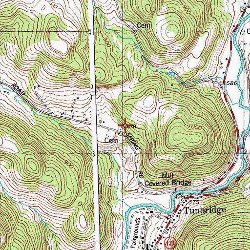 Topographic Map of Spring Road Cemetery, VT