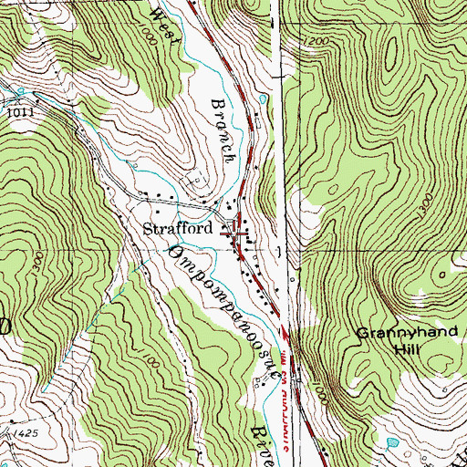 Topographic Map of Strafford Village Historic District, VT