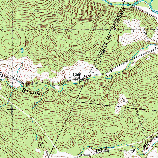 Topographic Map of Thayer Brook Cemetery, VT