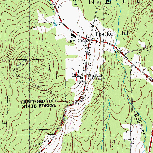 Topographic Map of Thetford Academy, VT