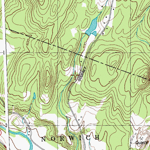 Topographic Map of Thetford Hill State Forest, VT