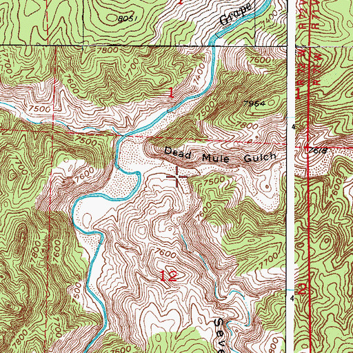 Topographic Map of Sevenmile Gulch, CO