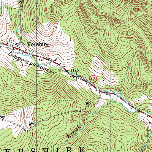 Topographic Map of Vershire Post Office, VT