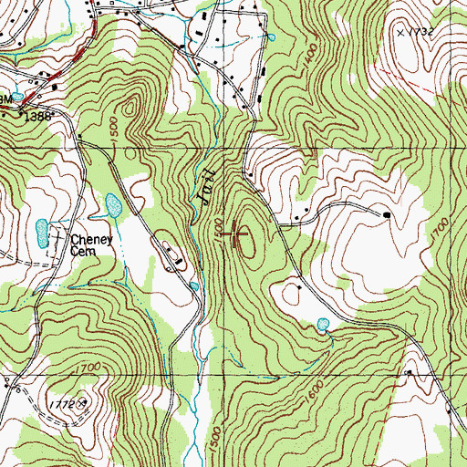 Topographic Map of Washington Town Forest, VT