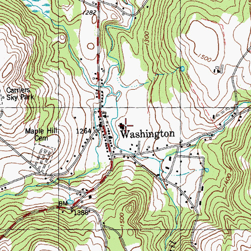 Topographic Map of Washington Village School, VT