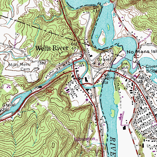 Topographic Map of Wells River Historic District, VT