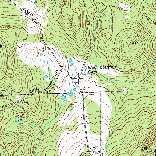 Topographic Map of West Bradford School (historical), VT