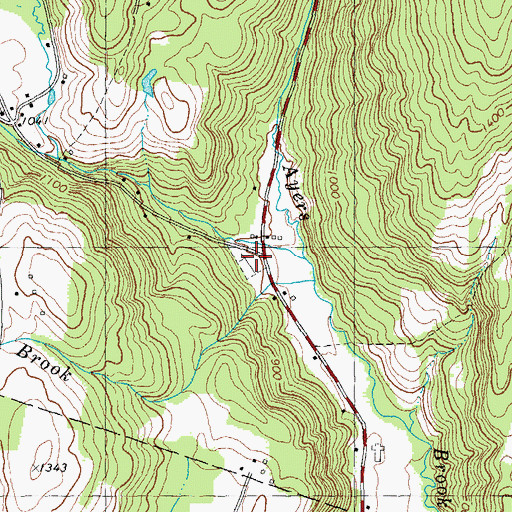 Topographic Map of West Brookfield Cemetery, VT