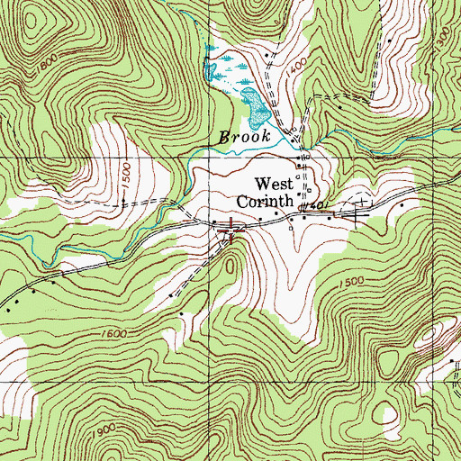 Topographic Map of West Corinth Cemetery, VT