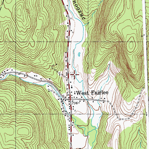 Topographic Map of West Fairlee Village Cemetery, VT