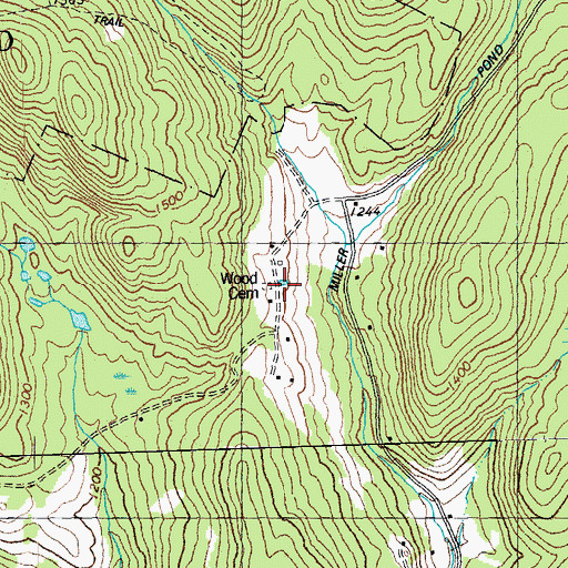 Topographic Map of Wood Cemetery, VT