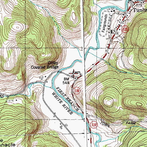Topographic Map of Riddall Cemetery, VT