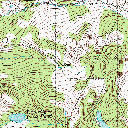 Topographic Map of Ordway Cemetery, VT