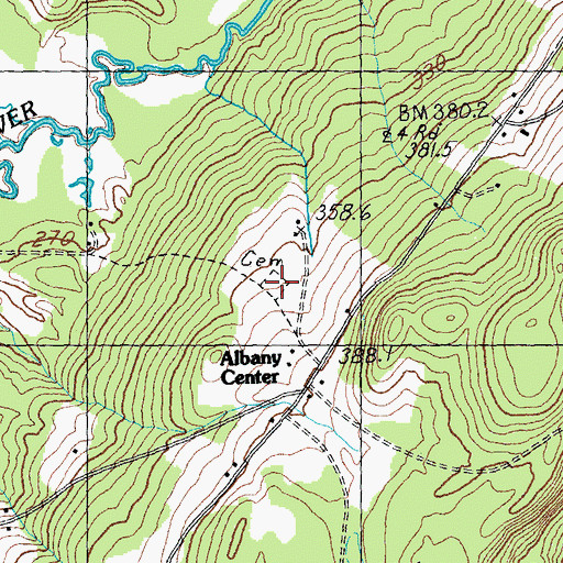 Topographic Map of Albany Center Cemetery, VT